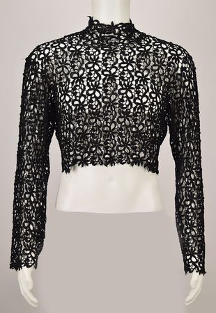 Lot #5378  Prince's Black Lace Midriff Top - Image 1