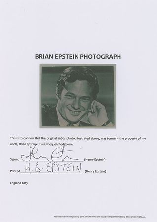 Lot #5076 Brian Epstein's Personally-Owned Oversized Photograph - Image 2