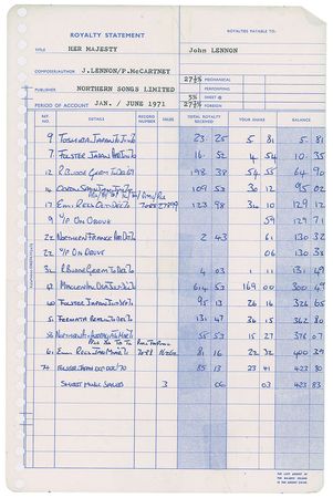 Lot #5082 John Lennon and Paul McCartney Royalty Statements - Image 3