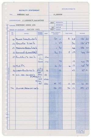 Lot #5082 John Lennon and Paul McCartney Royalty Statements - Image 5