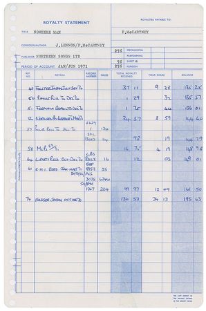 Lot #5082 John Lennon and Paul McCartney Royalty Statements - Image 6