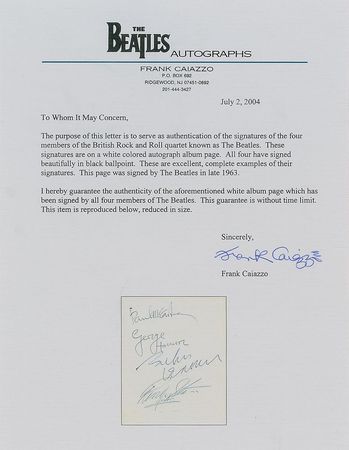 Lot #5014  Beatles 1963 Signatures - Image 2