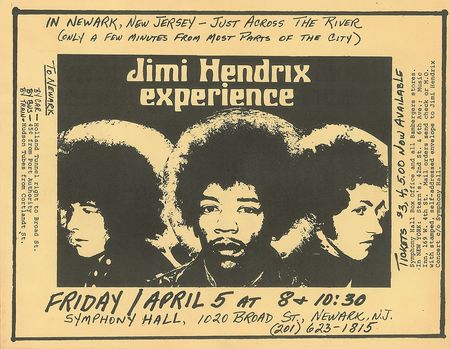Lot #5117 Jimi Hendrix Experience 1968 Newark