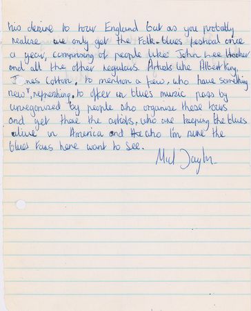 Lot #5137 Mick Taylor Autograph Letter Signed - Image 3