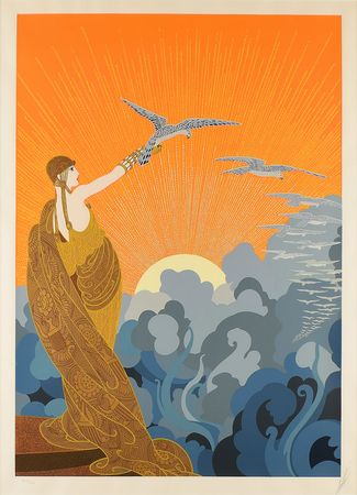 Lot #5269  Boston: Sib Hashian's 'Wings of Victory' Screenprint by Erte - Image 1