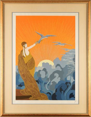 Lot #5269  Boston: Sib Hashian's 'Wings of Victory' Screenprint by Erte - Image 2