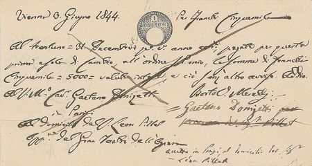 Lot #667 Gaetano Donizetti Signed Document - Image 1