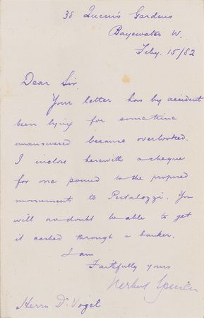 Lot #239 Herbert Spencer Signed Letter - Image 1