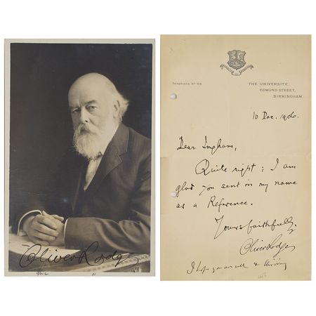 Lot #295 Oliver Lodge - Image 1