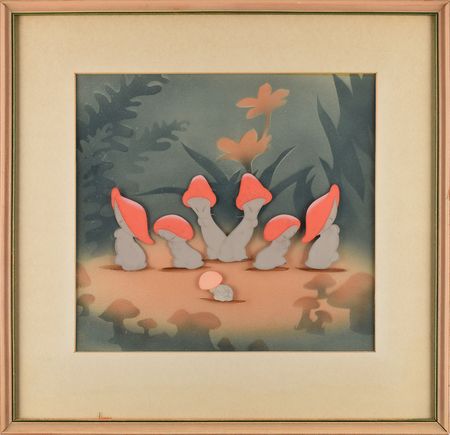Lot #571 Mushrooms production cel from Fantasia: Fantasia's mushroom dancers from the 'Nutcracker Suite' - Image 2