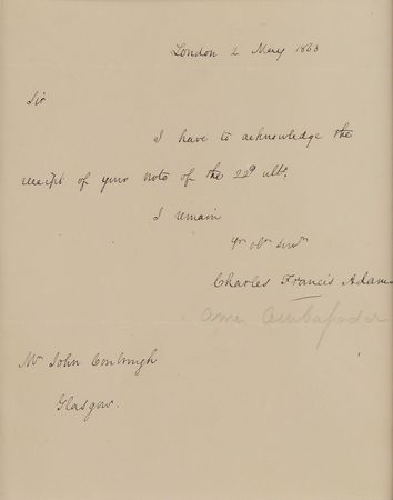 Lot #27 Abraham Lincoln: Lincoln and his ambassador to Britain - Image 3