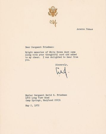 Lot #107 Lyndon B. Johnson - Image 1
