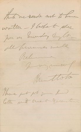 Lot #597 Bram Stoker Handwritten Letter Signed - Image 2