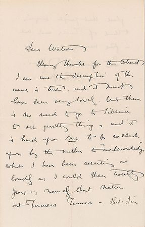 Lot #618 John Ruskin Handwritten Letter Signed - Image 1