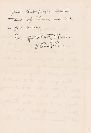 Lot #618 John Ruskin Handwritten Letter Signed - Image 2
