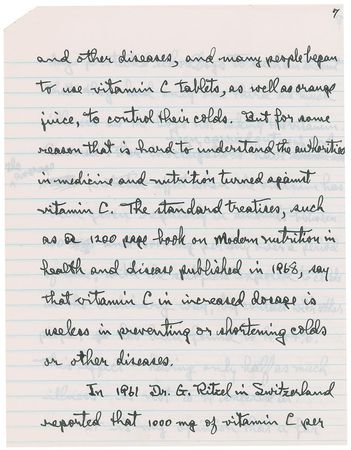 Lot #327 Linus Pauling Handwritten Manuscript - Image 6