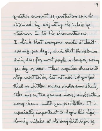 Lot #327 Linus Pauling Handwritten Manuscript - Image 8