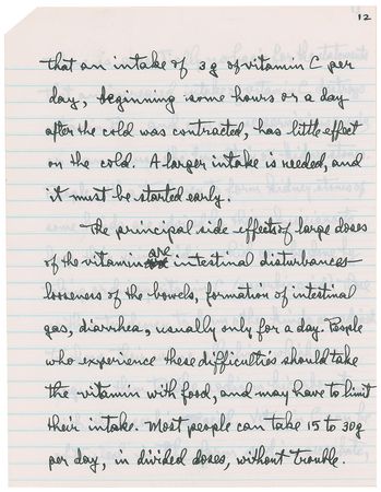 Lot #327 Linus Pauling Handwritten Manuscript - Image 12