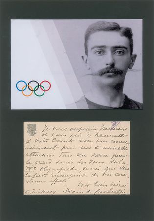 Lot #897 Pierre de Coubertin Handwritten Letter Signed - Image 1