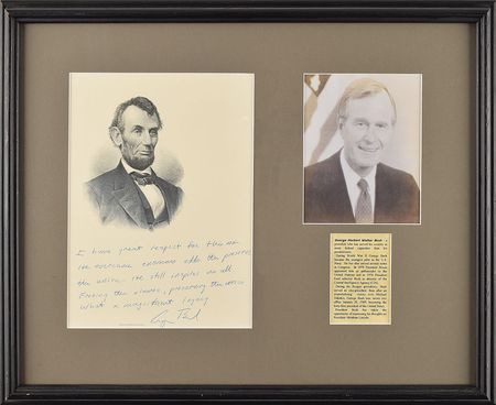 Lot #66 George Bush: Bush on Lincoln?