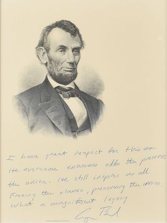 Lot #66 George Bush: Bush on Lincoln?