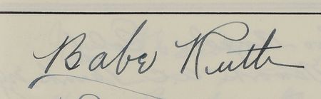 Lot #881 Babe Ruth: 