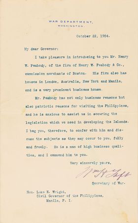 Lot #127 William H. Taft Typed Letter Signed - Image 1