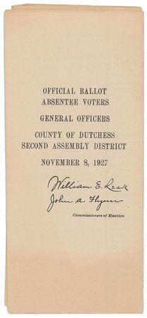 Lot #51 Franklin D. Roosevelt: FDR's absentee ballots sent from Warm Springs in 1927, a year before his election as New York governor - Image 4