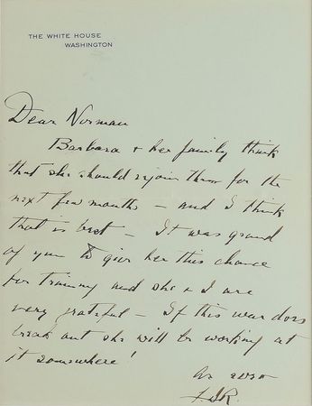 Lot #50 Franklin D. Roosevelt: FDR intervenes for his mistress’s daughter before an inevitable entry into WWII - Image 2