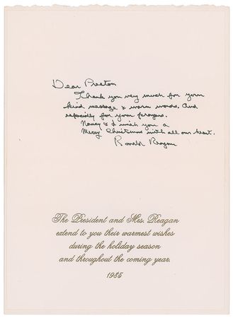 Lot #122 Ronald Reagan Christmas Card - Image 1