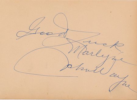Lot #752 John Wayne Signature - Image 1