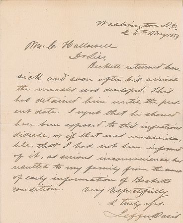 Lot #257 Jefferson Davis Handwritten Letter Signed - Image 1