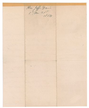 Lot #257 Jefferson Davis Handwritten Letter Signed - Image 2