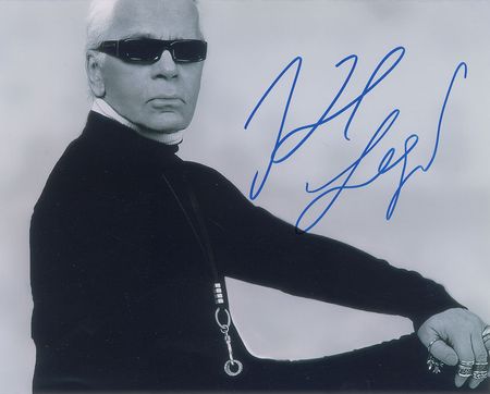 Lot #558 Karl Lagerfeld and Pierre Cardin Signed Photographs - Image 1