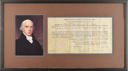 Lot #7 James Madison Signed Document