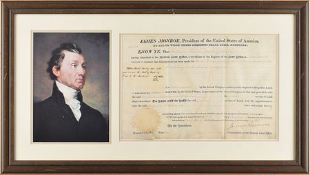 Lot #9 James Monroe Signed Document