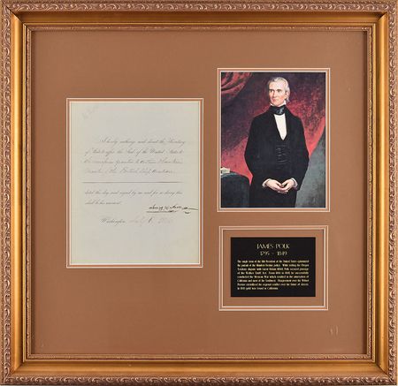 Lot #17 James K. Polk Signed Document