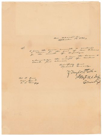 Lot #18 Zachary Taylor Signed Letter