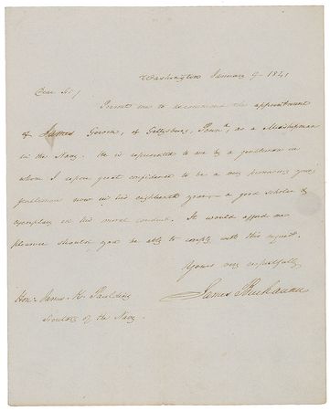 Lot #23 James Buchanan Handwritten Letter Signed