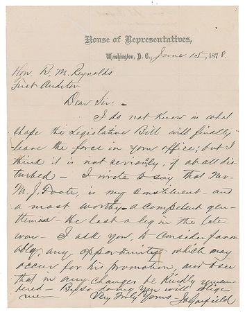 Lot #40 James A. Garfield Handwritten Letter Signed - Image 1