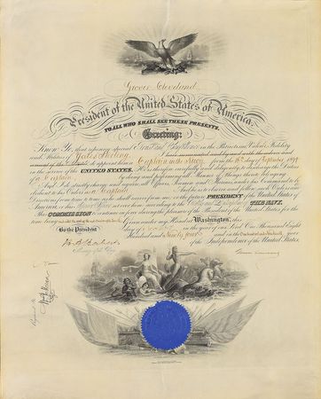 Lot #81 Grover Cleveland Signed Document - Image 1