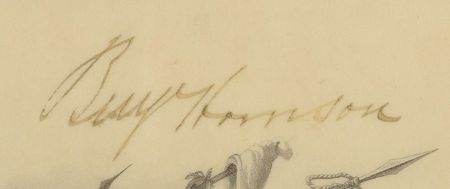 Lot #101 Benjamin Harrison Signed Document - Image 3