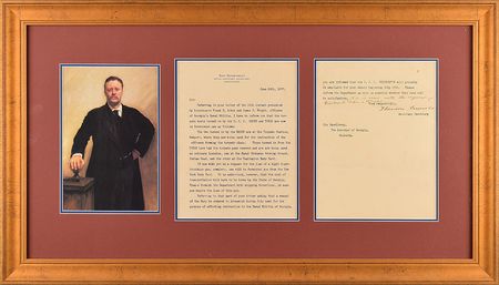 Lot #46 Theodore Roosevelt: The year before its historic sinking, Theodore Roosevelt discusses the USS Maine - Image 1