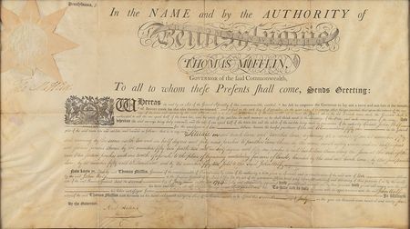 Lot #226 Thomas Mifflin Signed Document - Image 1