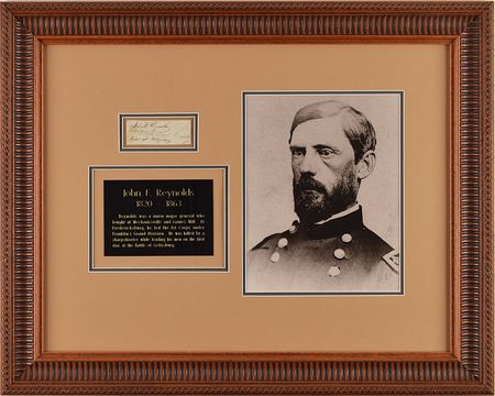 Lot #263 John F. Reynolds: Scarce signature of one of the Union?s leading generals, a casualty of Gettysburg - Image 1