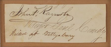 Lot #263 John F. Reynolds: Scarce signature of one of the Union?s leading generals, a casualty of Gettysburg - Image 2