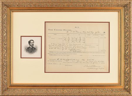 Lot #258 Abner Doubleday: The Gettysburg hero approves pay for a Buffalo Soldier surgeon - Image 1
