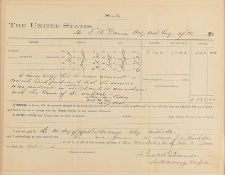 Lot #258 Abner Doubleday: The Gettysburg hero approves pay for a Buffalo Soldier surgeon - Image 2