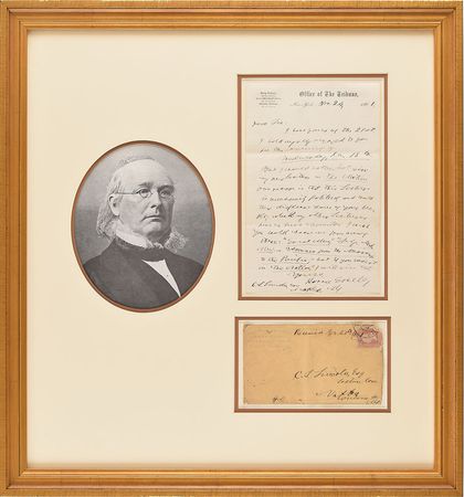 Lot #216 Horace Greeley Handwritten Letter Signed - Image 1