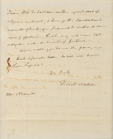 Lot #246 Daniel Webster Handwritten Letter Signed - Image 2